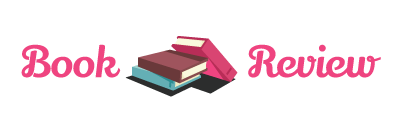 Book Review graphic featuring the words "Book" and "Review" separated by a pile of books and underscored with a white line